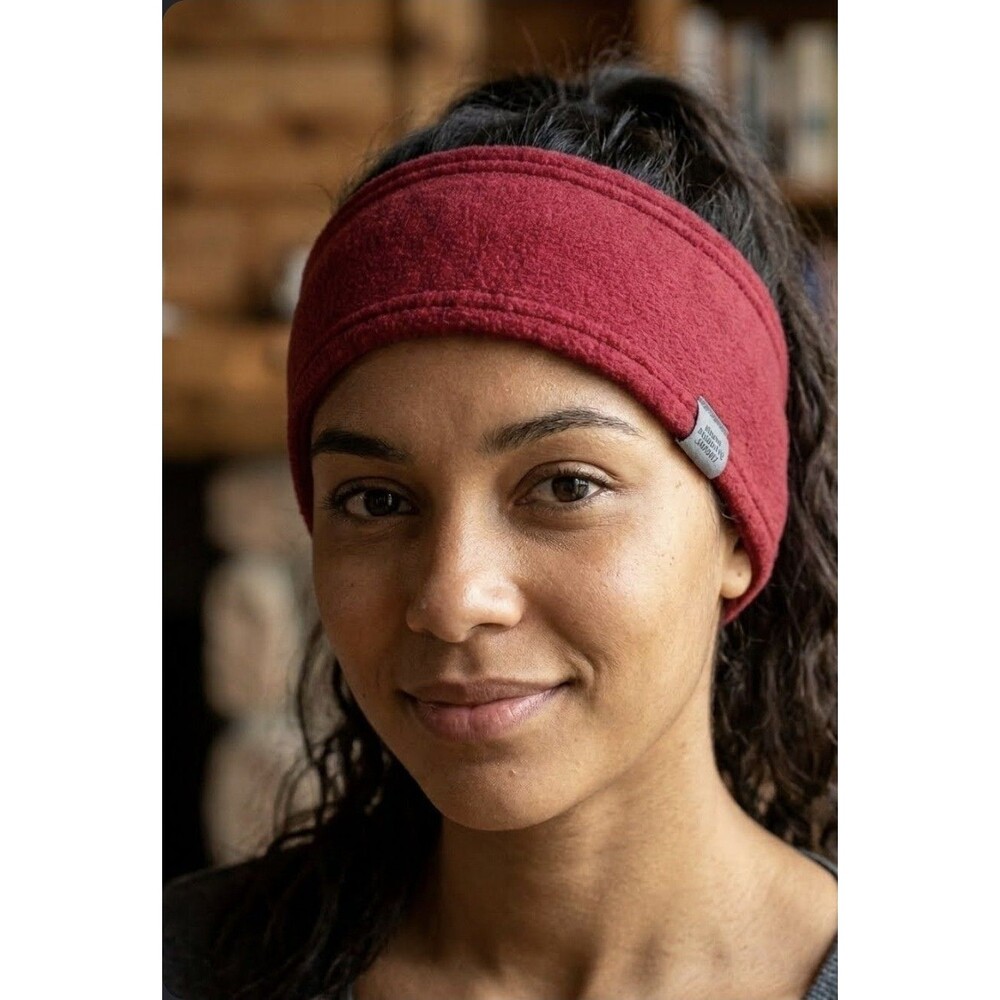 Eastern Mountain Sports Headband EMS Red Fleece Winter Ear Warmer Hat Cap Ski